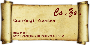 Cserényi Zsombor névjegykártya
